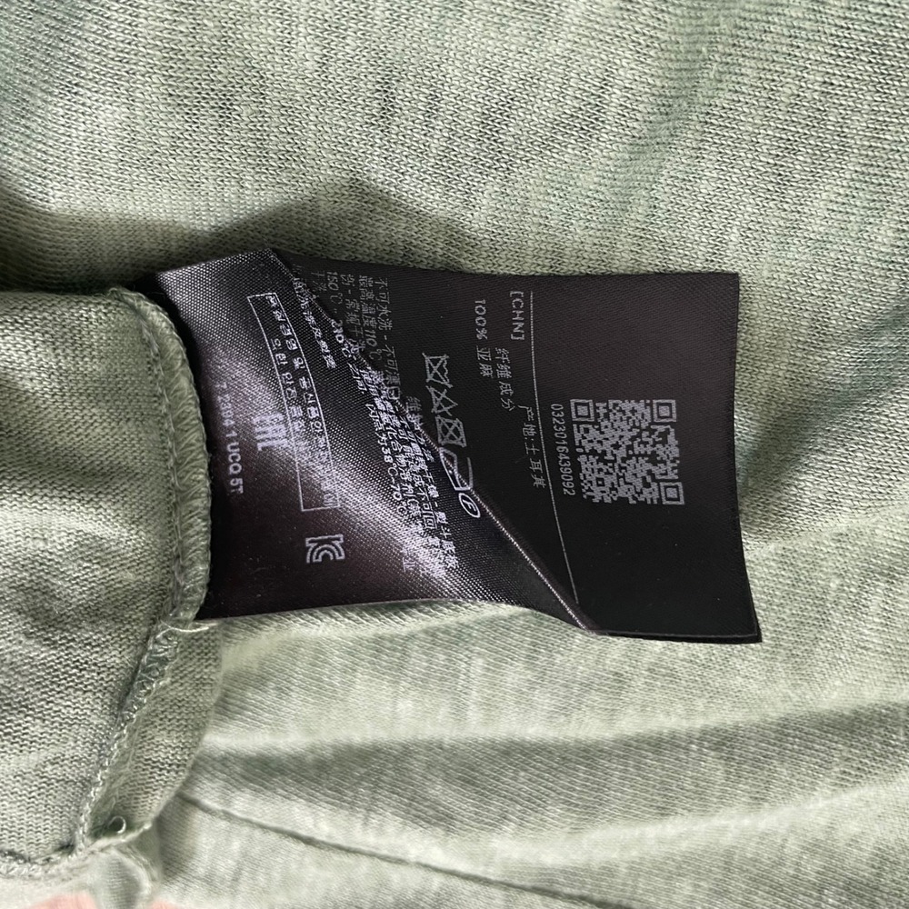 Zegna Mens 100% Linen Short Sleeve Polo Shirt Large 52 Sage Green Luxury EUC - Picture 6 of 8
